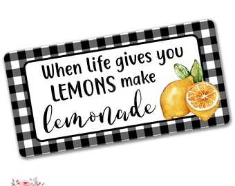 When Life Gives You Lemons Reclaimed Metal Tray 9x12