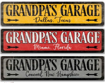 Personalized Grandpa Parking Sign Custom Grandfather Grandfather`s Day Gift Idea