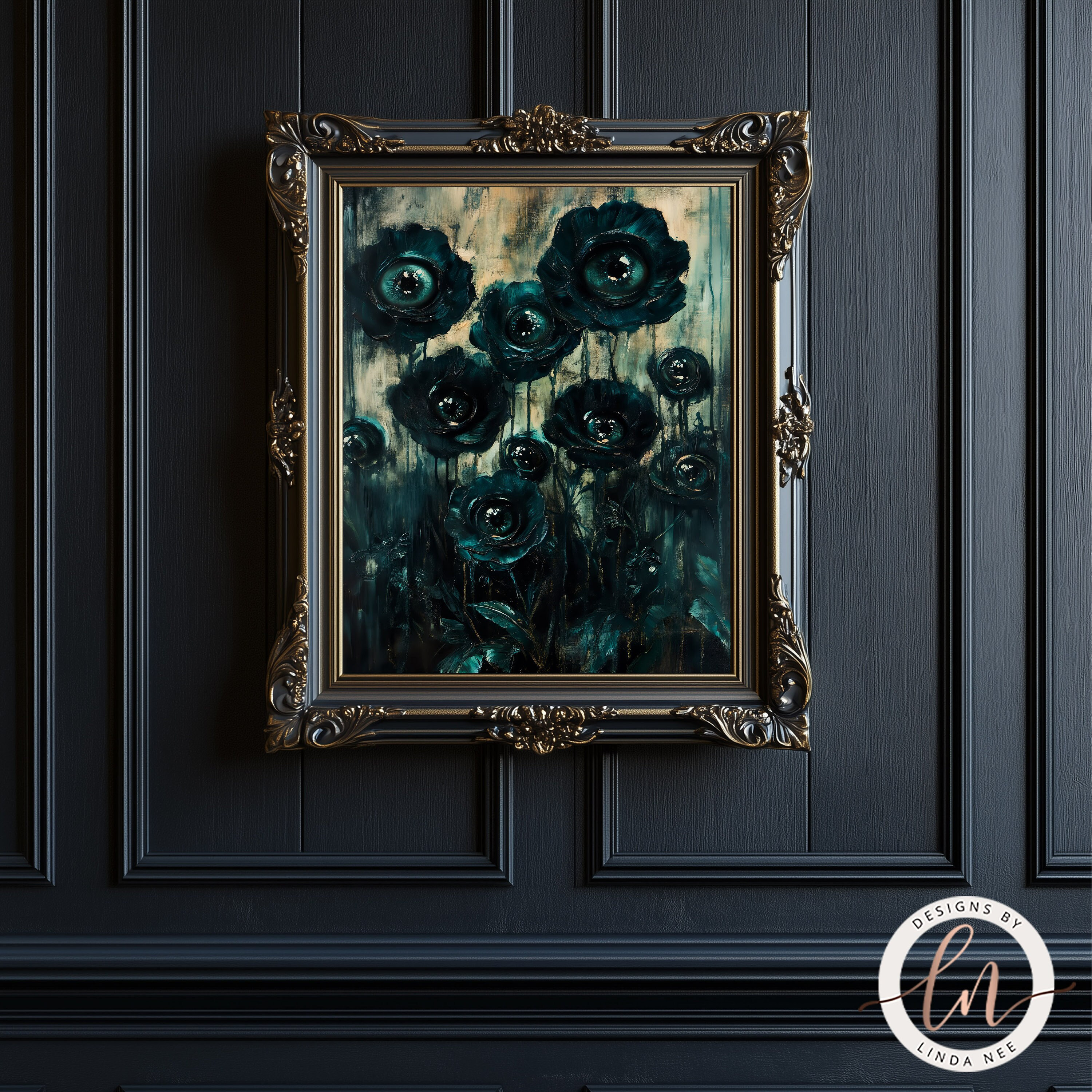 Botanical Goth Print, Dark Academia Home Decor, Victorian Gothic Poster, Macabre Wall Art, Forestcore, Witchy Vibes, Surreal Art 6-GOT026