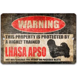 Lhasa Apso Sign Lhasa Apso Dog Sign Dog Warning Sign Dog Mom Gift Dog Decor Dog Lover Dog Merchandise Dog Lover Gift Dog Breed Sign Z-PIS223