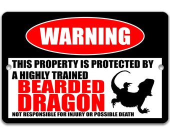 Bearded Dragon Sign Funny Bearded Dragon Sign Bearded Dragon Accessories Lizard Warning Sign Metal Sign Reptile Sign Lizard Sign Z-PIS041