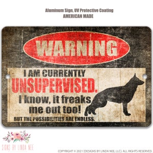 German Shepherd Dog Sign No Trespassing Sign Funny Metal Sign Dog Warning Beware Dog Sign Warning Sign GSD Beware of Dog Yard Sign PIS28