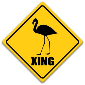 Flamingo Crossing sign, Flamingo xing Sign, Flamingo Decor, Flamingo Sign, Funny Flamingo Gift, Zoo Birds, Pink Flamingo, Florida 8-XNG065