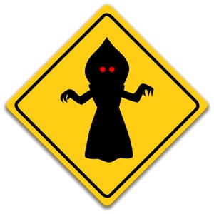 Flatwoods Monster Crossing, Flatwoods Monster Sign, Flatwoods Monster Decor, Yellow Metal Sign, Flatwoods Monster, Indoor Outdoor 8-XNG130