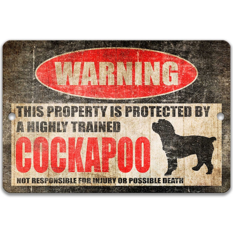 Cockapoo Inside Sign Funny Cockapoo Sign Dog Sign Dog Warning Sign Dog Mom Gift Dog Decor ...