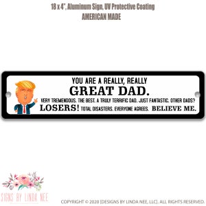Vatertagsgeschenk Trump Straßenschild Geschenk für Papa Lustiges Garagenschild personalisiertes Metallschild Straßenschild Geschenk für Ihn Geschenk für Opa SPH47