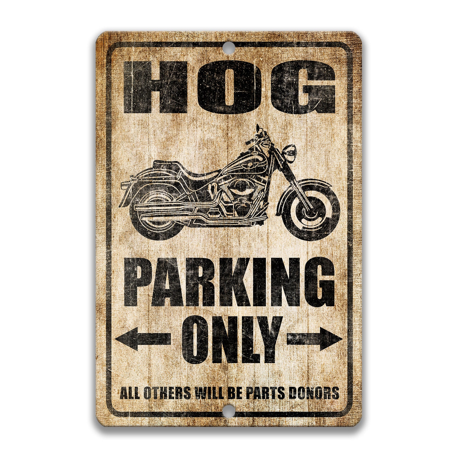 Hog Parking Sign, Harley Sign, Harley Motorcycle Gift, Gift for