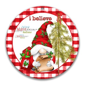 Santa Gnome Sign, Christmas Gnome Wreath, Winter Welcome Sign, Holiday Gnome Decor, Cute Gnome Wreath Sign, Christmas Wreath Sign, 7-XMS012