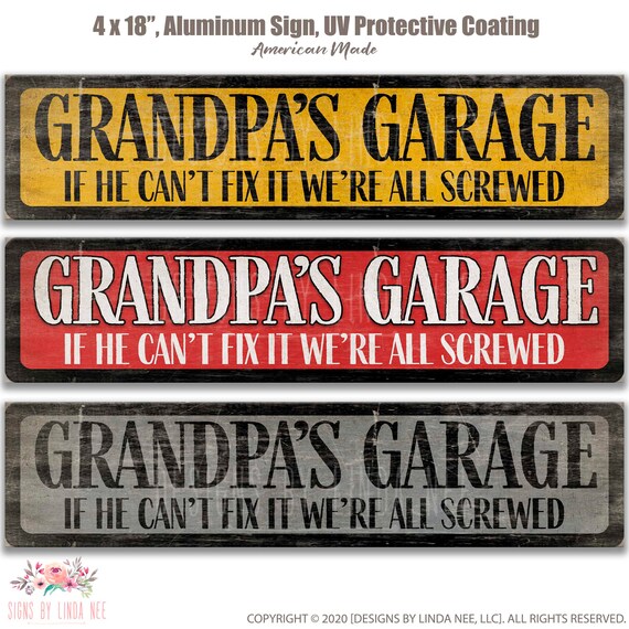 Metal Sign Pop's Garage If He Can't Fix It Custom Street Signs Metal From Daughter Wife Son Vintage Metal Wall Sign Rustic Wall Art For Bedroom Kitchen Cafe Bar Office Garage