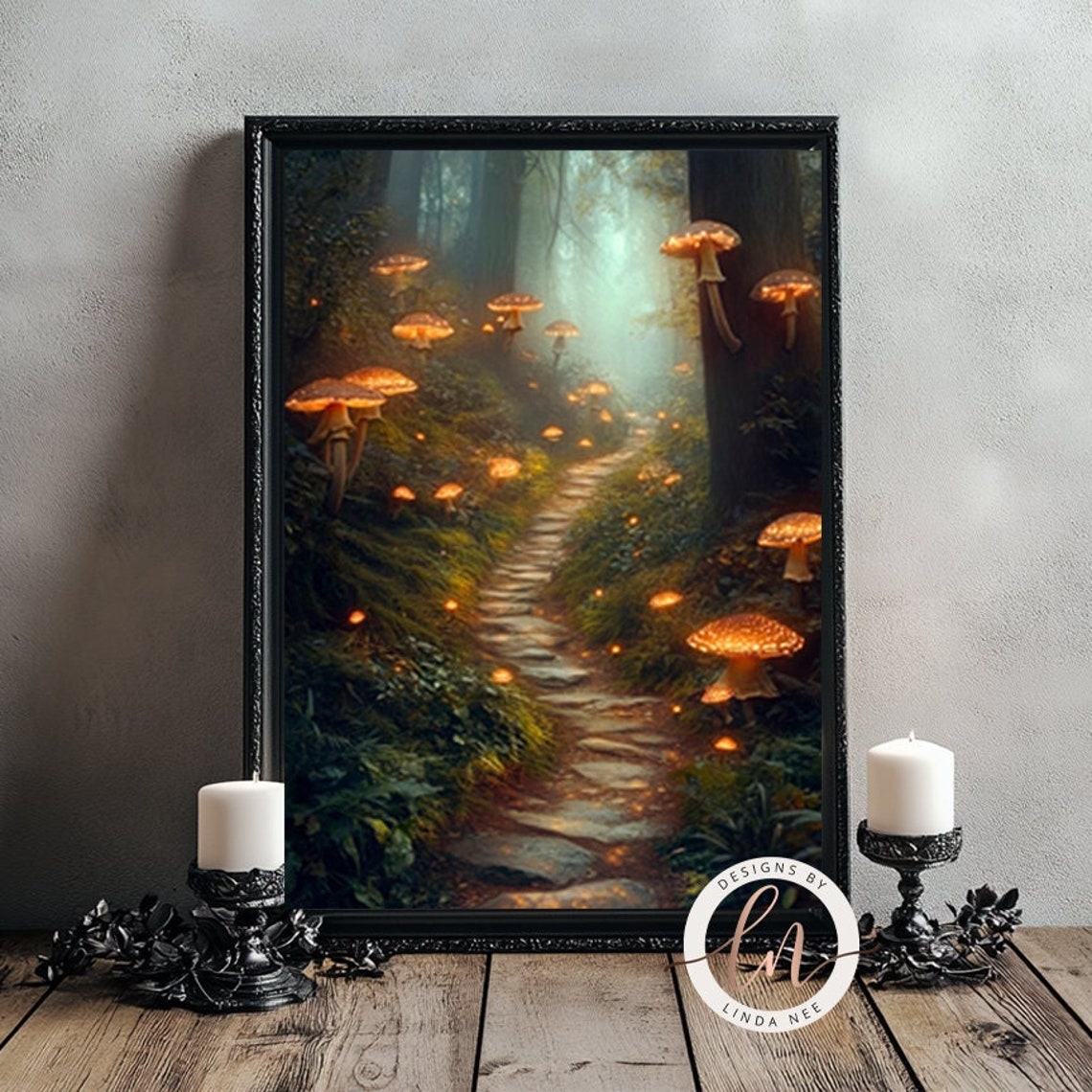 Enchanted Forest Metal Art Print, Dark Gothic Fantasy, Mystical ...