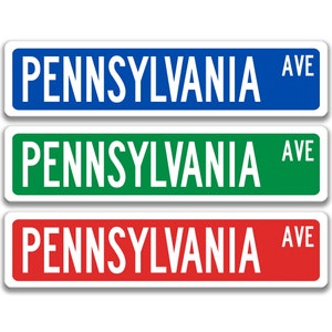 Pennsylvania Sign, Pennsylvania Visitor Gift, Custom Street Sign, Pennsylvania Decor, Pennsylvania, Keystone State, Quaker State L-SSL043