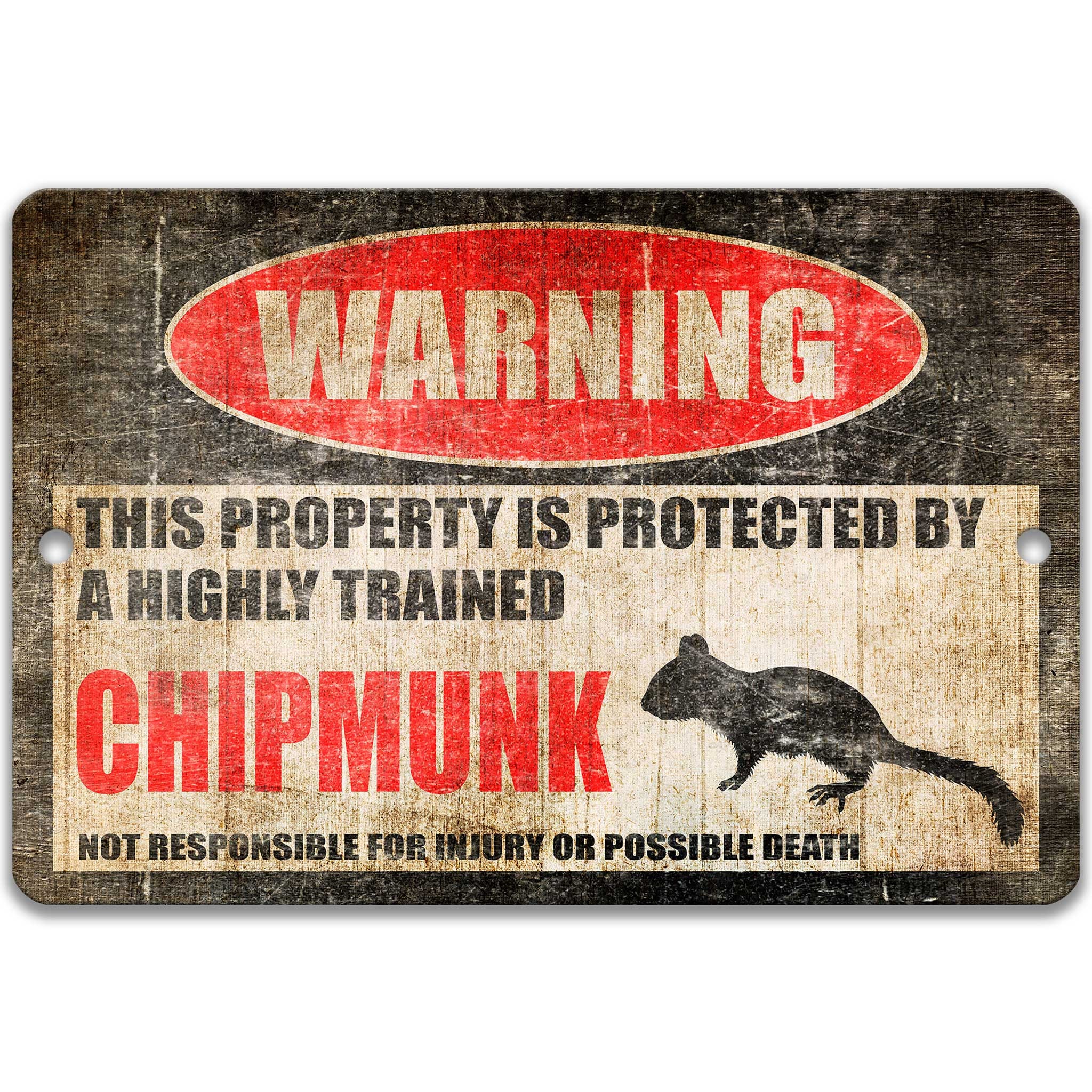 Chipmunk Sign Funny Chipmunk Sign Chipmunk Accessories Chipmunk Warning Sign Metal Sign Novelty Sign Chipmunk Decor Chipmunk  Pet Z-PIS242