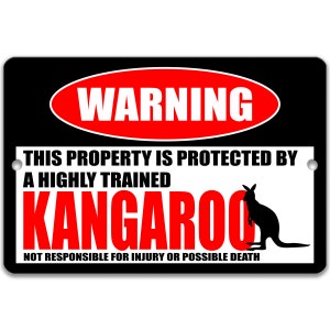 Funny Kangaroo Warning Sign, Beware of Kangaroo Sign, Buck, Old man, Joey, Wallaby, Roo, Australian Animals, Funny Wall Decor 8-HIG273