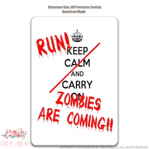 Zombie Sign, Run Zombies are Coming Sign, Zombies Decor, Zombie Decor, Zombie Lover Gift, Zombie Fanatic Sign, Pas op voor teken, metalen bord SSA10