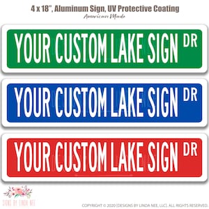 Personalized Lake Sign, Vacation Home Sign, Custom Street Sign Lake House Sign Front Door Sign Lake House Decor Cottage Sign OCC16
