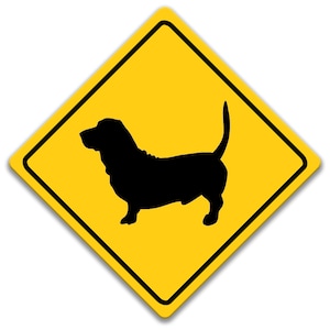 Basset Hound Crossing, Yellow Caution Sign, Basset Hound xing, Basset Hound Decor, Sign Home, Yard Sign, Street Sign, Warning Sign 8-XNG102
