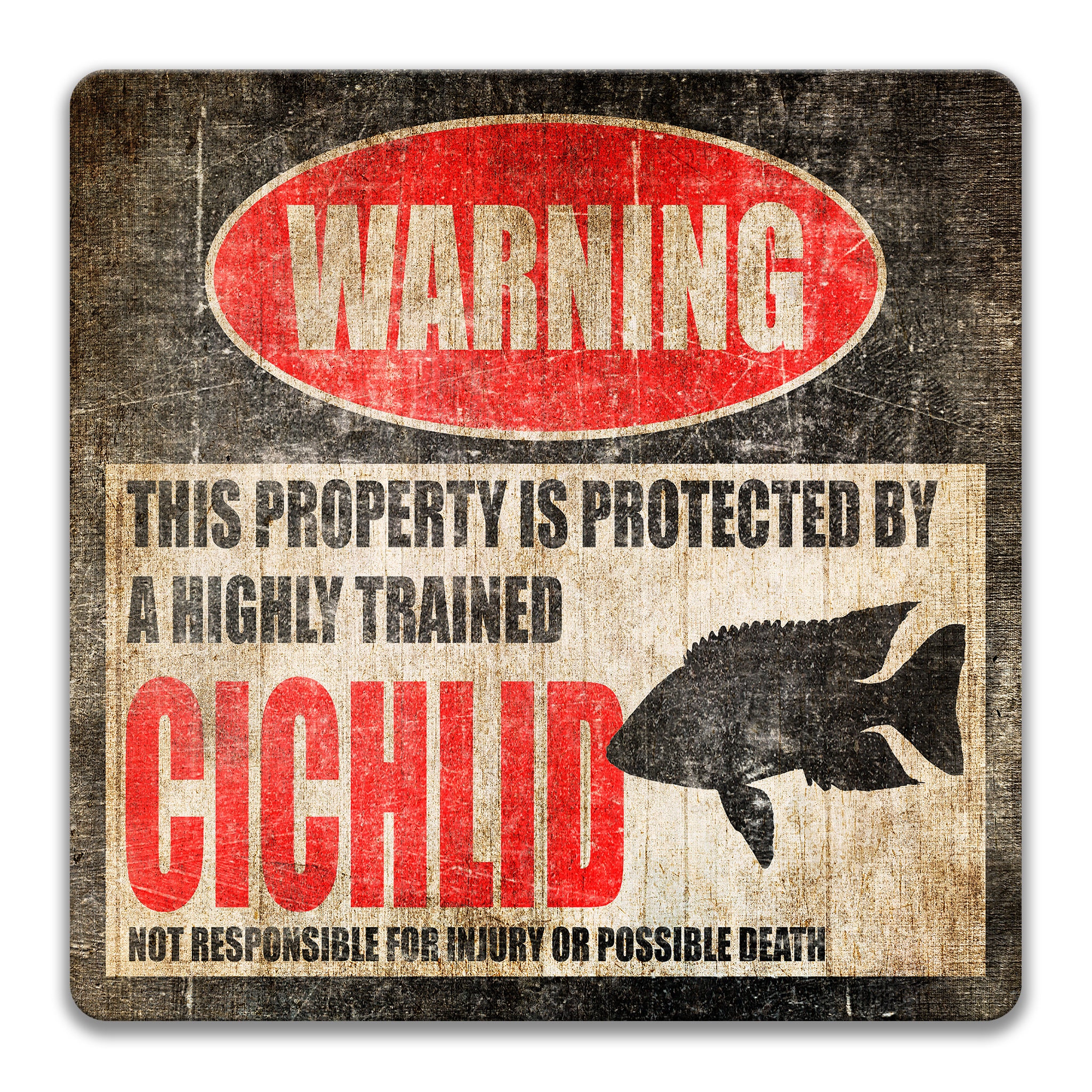 Funny Cichlid Metal Sign, Aquarium Warning Sign Gift - Etsy