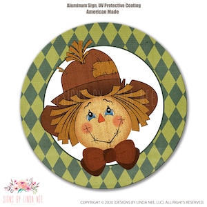 Scarecrow Face Wreath Sign, Fall Wreath Sign, Scarecrow Wreath Autumn Home Decor, Cute Scarecrow Wreath, Front Door Sign, Attachment SHO294