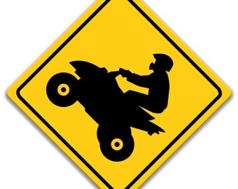ATV Sign, ATV Crossing, ATV Decor, All Terrain Vehicle Warning Sign, Metal All Terrain Vehicle Sign, Beware of All Terrain Vehicles 8-XNG022