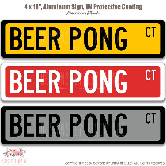 Beer Pong, Man Cave Sign, Custom Party Sign, Beer Drinking Games, Beer Pong Tournament, Bar Sign, Pub Sign, Drinking Games Sign, S-SSS053