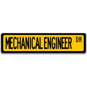 Mechanical Engineer Sign, Engineer Gift, Mechanical Engineer Gift, Engineer Decor, Engineer Graduation Gift Q-SSO016 Yellow Background