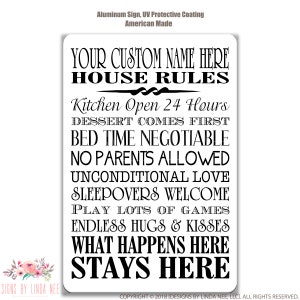 Personalized House Rules Sign, Personalized Sign, Custom Nama Grandparents Sign, Grandparents Gift Mimi and Poppy Gift Z-SPH006