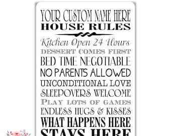 Chalkboard Wall Art Personalized Poppy Art Custom Mimi Print Gift for Grandparents Mimi and Poppy/'s House Rules Instant Download PH10