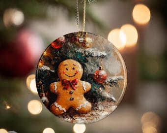 Lebkuchen Mann Ornament, Weihnachtsplätzchen Dekor, niedliches Urlaubs Andenken