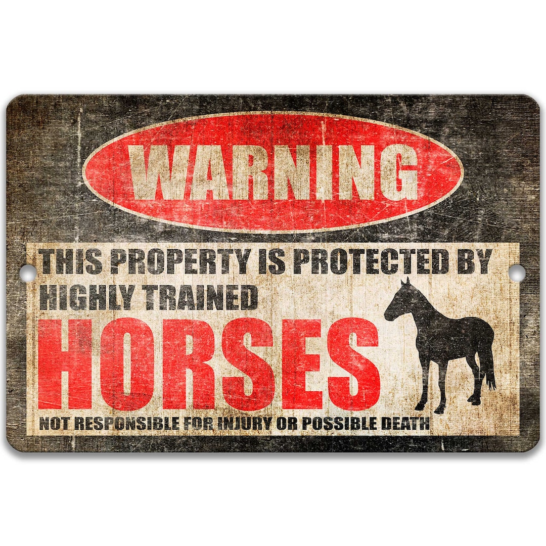 Horses Sign Horse Decor Farm Sign Barn Sign Funny Sign Horses Warning ...