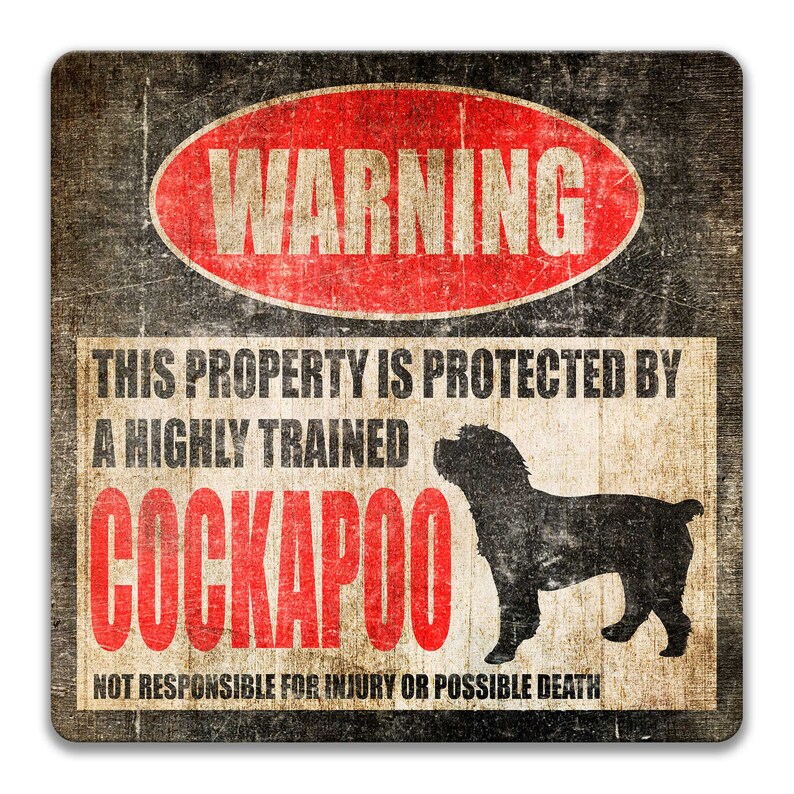 Cockapoo Inside Sign Funny Cockapoo Sign Dog Sign Dog Warning Sign Dog Mom Gift Dog Decor ...