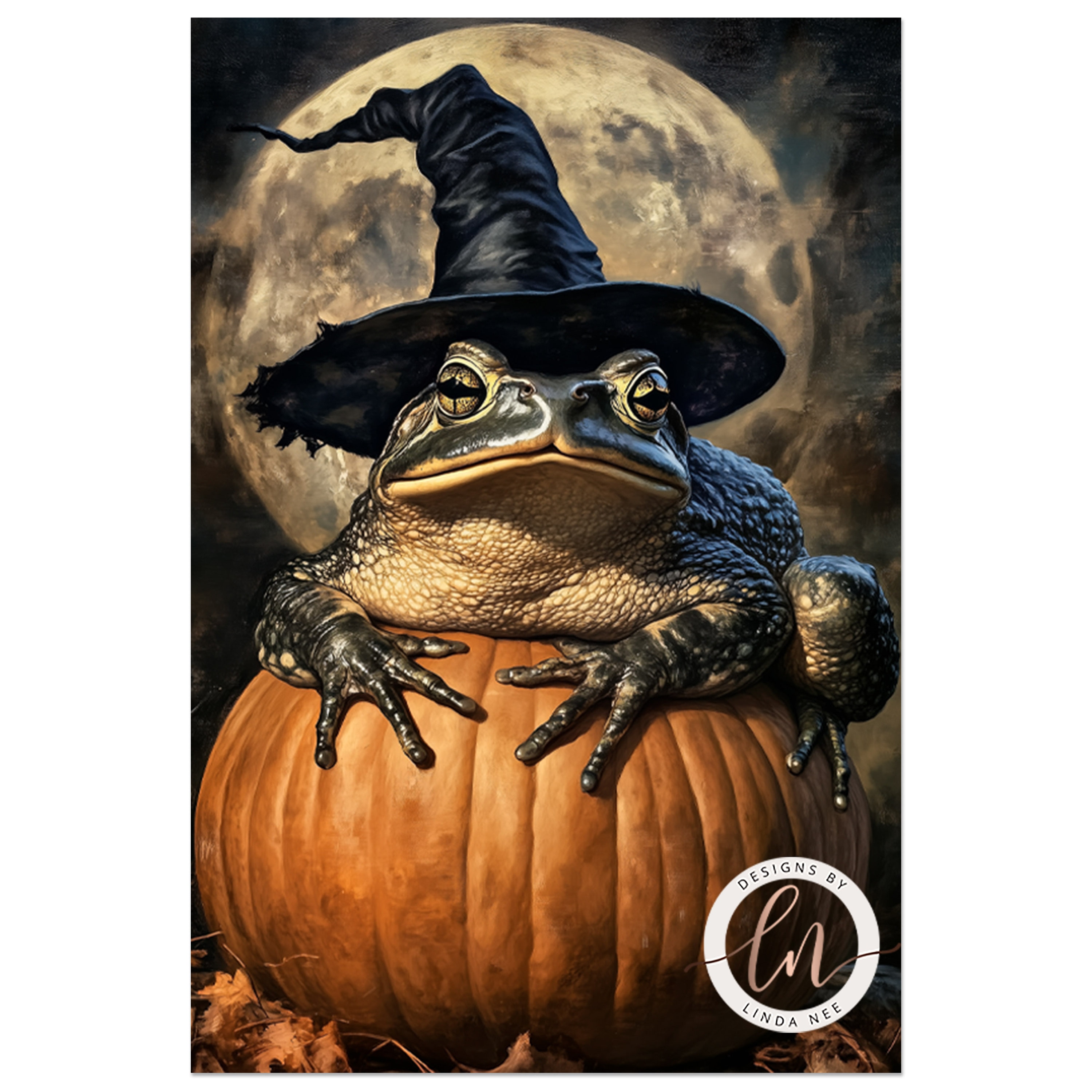 Witchy Toad and Pumpkin Art Print, Samhain Holiday Dark Gothic Art ...