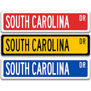 South Carolina Schild, South Carolina Besucher Geschenk, individuelles Straßenschild, South Carolina Dekor, South Carolina Geschenk, The Palmetto State L-SSL045