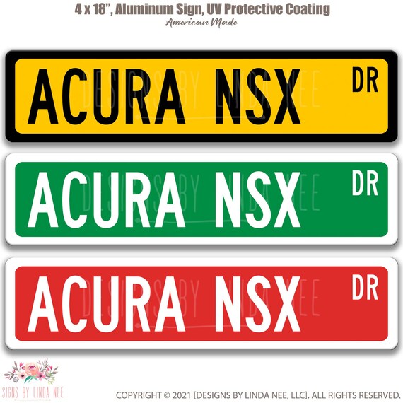 Buy Acura NSX Street Sign Garage Sign Auto Accessories A SSV038