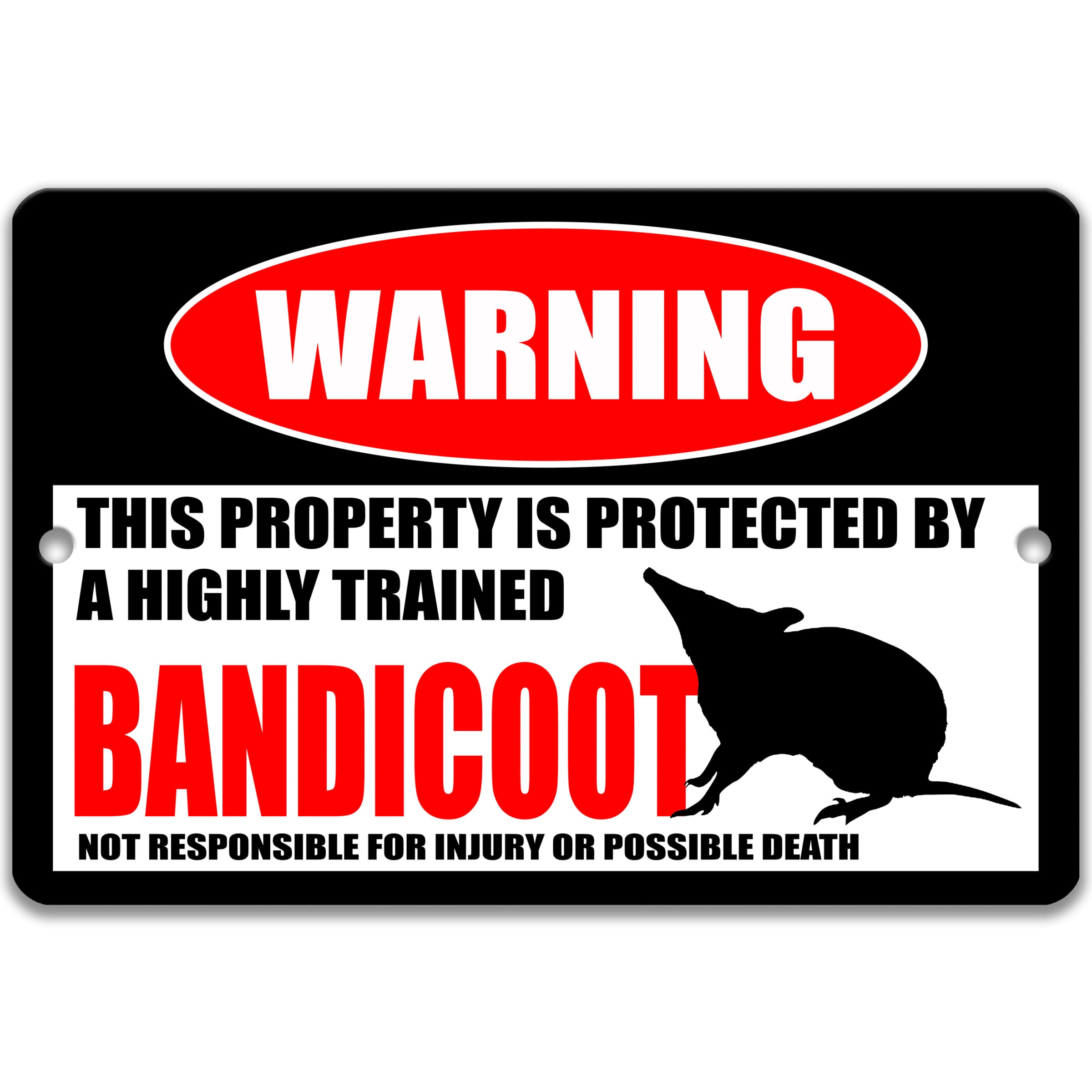 Marti Sign Funny Bandicoot Warning Sign, Bandicoot Decor, Bandicoot Sign, Bung ...