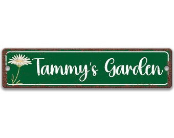 Garden Sign, Personalized Flower Garden Sign, Garden Shed Decor, Custom Gardener Gift, Cute Garden Sign, Gift for Her, Watercolor G-SUM006