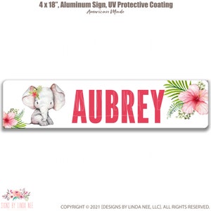 Elephant Nursery Sign, Custom Baby Name Sign, Nursery Name Sign, Baby Girl Sign, Baby Name Sign, Nursery Name Sign, B-AAA004