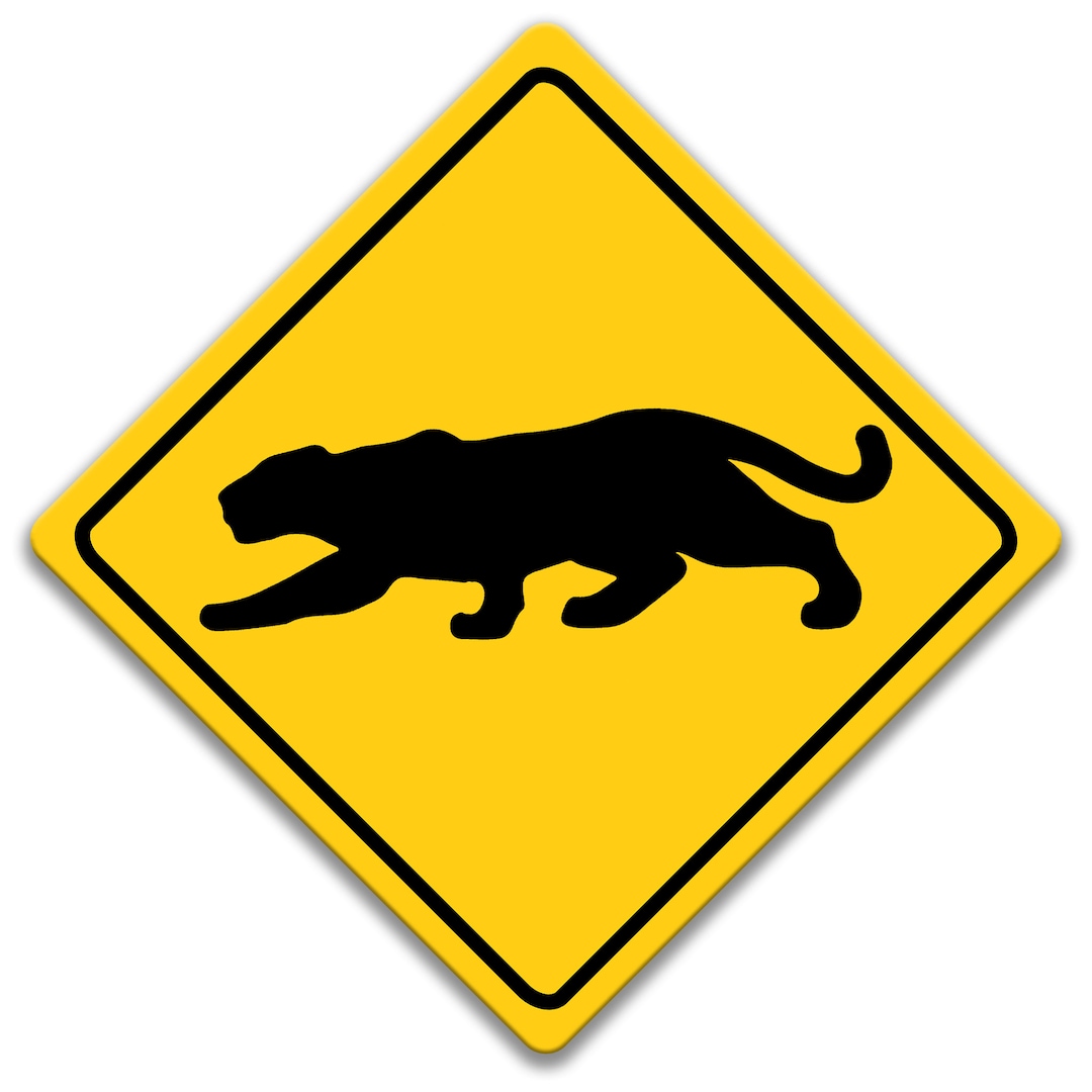 Black Panther Crossing Sign, Black Panther Xing Sign, Black Panther ...