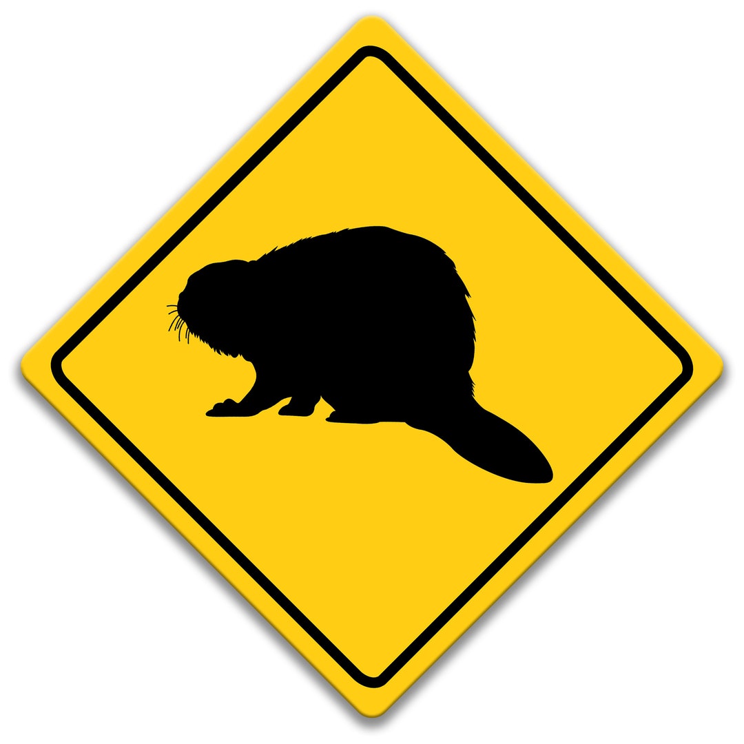 Beaver Warning, Beaver Metal Sign, Indoor/outdoor Sign, Cute Beaver