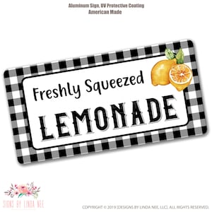 Fresh Squeezed Lemonade Metal Wreath Sign, Lemons Sign, Front Door Sign, Front Door Decor Sign for Front Porch Buffalo Plaid Farmhouse SPH30