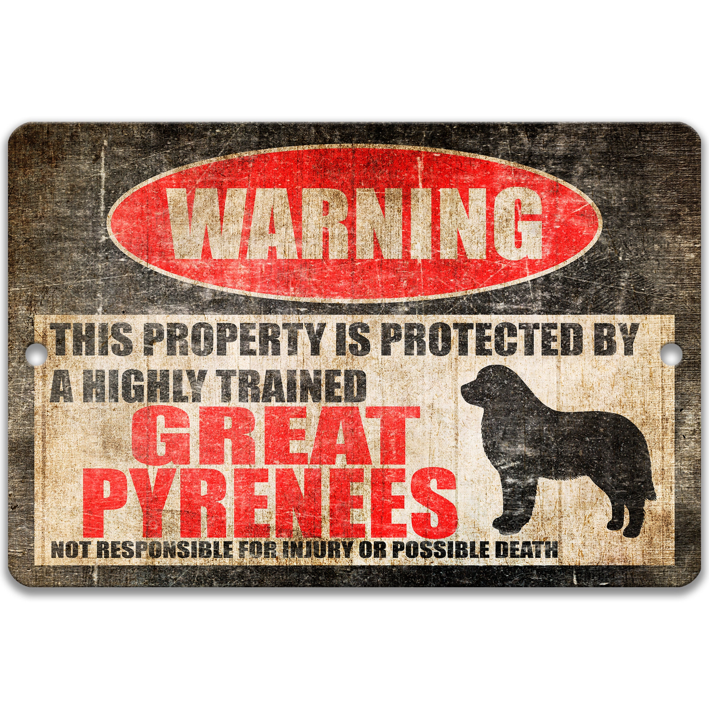 12x12 inch Great Pyrenees 2.8 Seconds Metal Sign/Plaque 