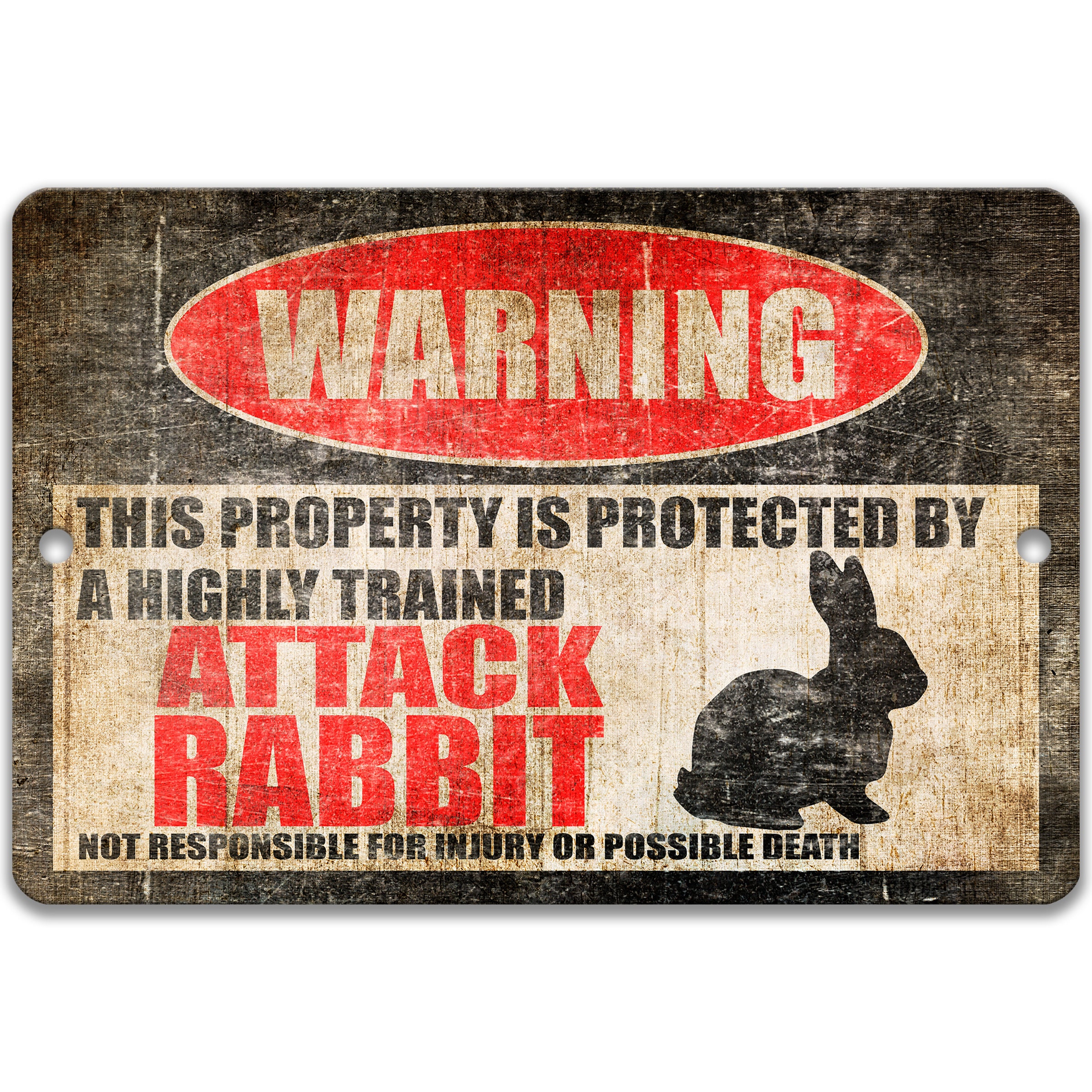Attack Rabbit Sign Funny Rabbit Sign Bunny Sign Animal Sign Etsy