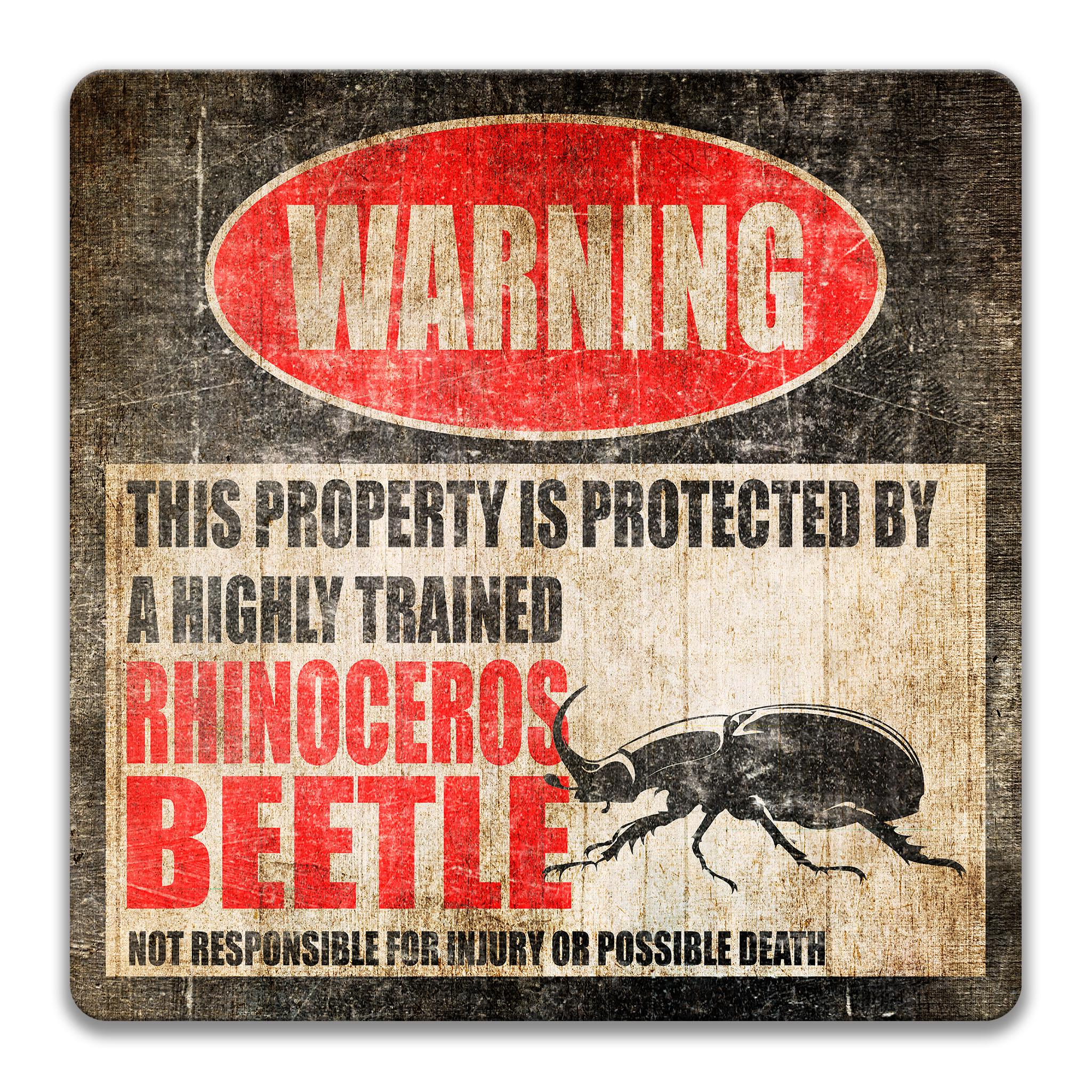Rhinoceros Beetle Warning Sign, Funny Insect Decor, Bug Keeper Gift - Etsy