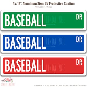 Baseball Sign, Baseball Street Sign, Baseball Gift Baseball Fan Gift Baseball Player Baseball Decor Baseball Wall Decor Door Hanger OCC36
