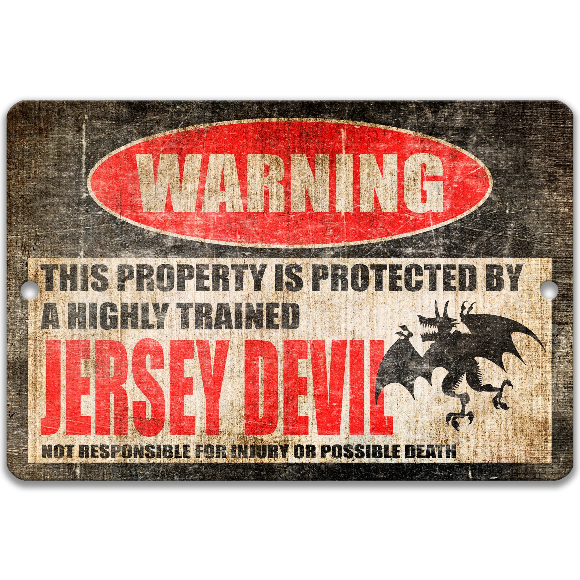 Jersey Devil Sign, Jersey Devil Warning, Mysterious Places
