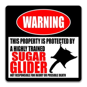 Sugar Glider Sign Pet Sugar Glider Sign Sugar Glider Accessories Sugar Glider Warning Sign Metal Sign Novelty Sugar Glider Decor Z-PIS042 image 4
