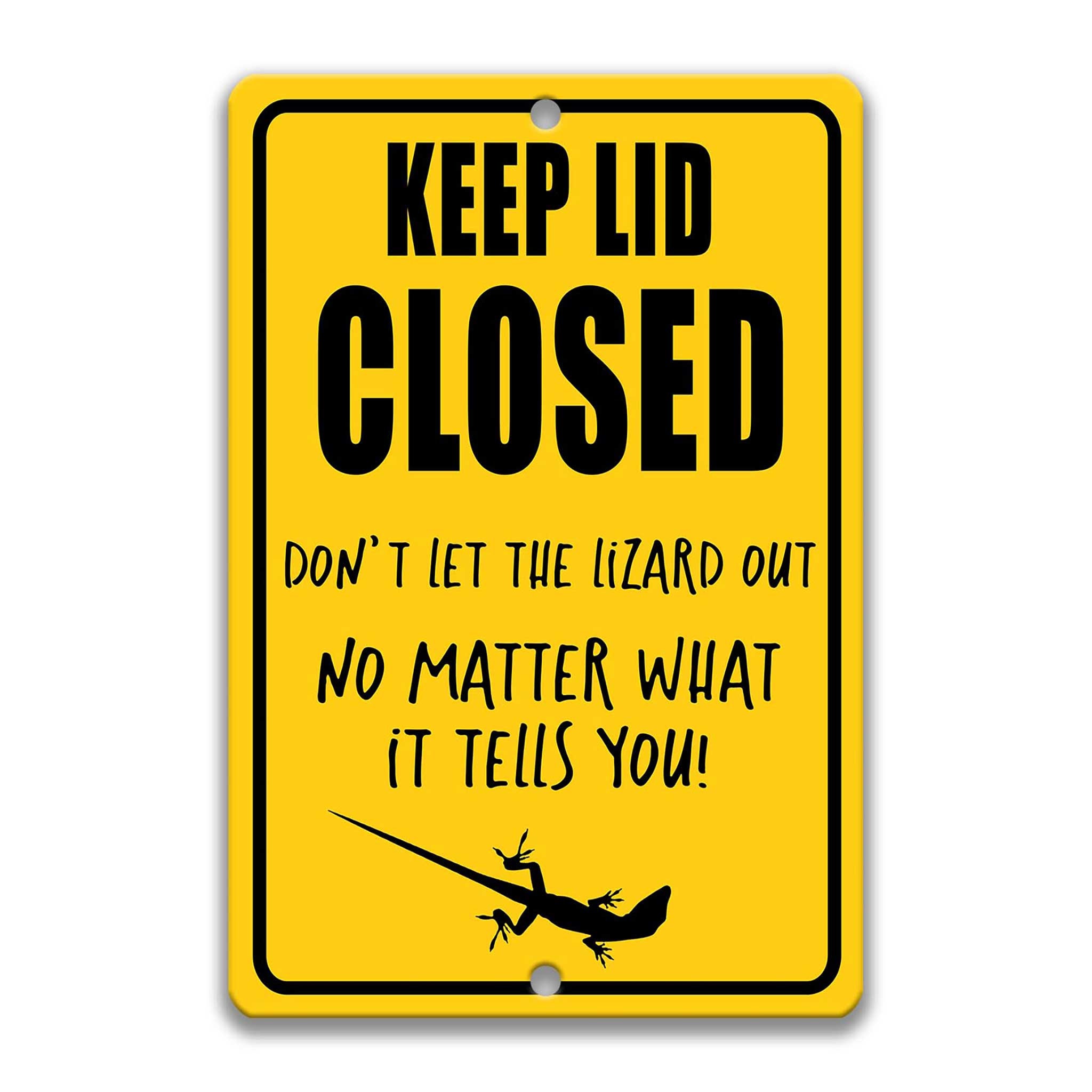 Keep Lid Closed Lizard Sign Funny Lizard Sign Lizard Lover - Etsy