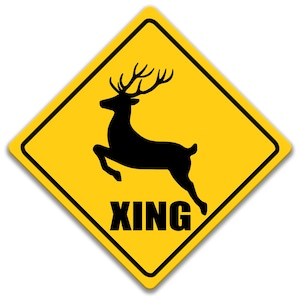 Reindeer Crossing sign, Reindeer xing Sign, Reindeer Decor, Reindeer Sign, Funny Reindeer Gift, Sign for Cabin, Wildlife Sign 8-XNG029