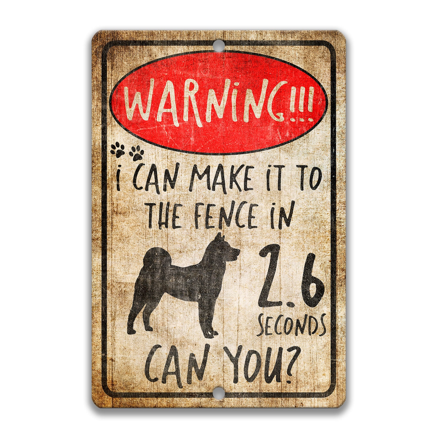 邦楽 Caution!/SERIKA with DOG Funny Dog Sign Akita Dog Sign No Trespassing Sign Dog