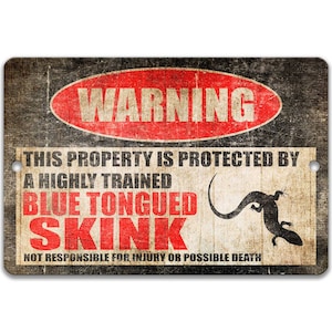 Blauzüngiges Skink Haustier-Drachenschild Haustier-Drachenschild Bartagame-Zubehör Eidechse Warnschild Metallschild Reptilienschild Eidechsenschild Z-PIS281