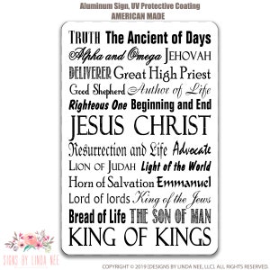 Names of God Christian Decoration Christian Sign Faith Sign Scripture Sign Religious Decor Jesus Sign Home Decor Bible Verse Sign SCH9